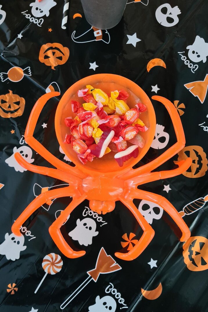 Örümcek Şeklinde Tabak Şekerlik Halloween Süsleri Cadılar Bayramı Masa Süsleri - 4