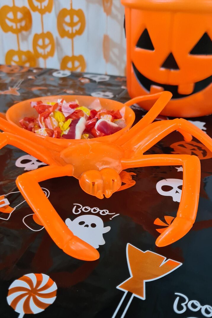 Örümcek Şeklinde Tabak Şekerlik Halloween Süsleri Cadılar Bayramı Masa Süsleri - 6