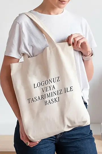 Baskılı Ham Bez Çanta - Kendi Tasarımını Yükle