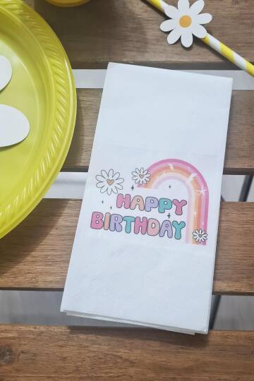 Papatya Konsept Doğum Günü Peçetesi Happy Birthday 20li - 1