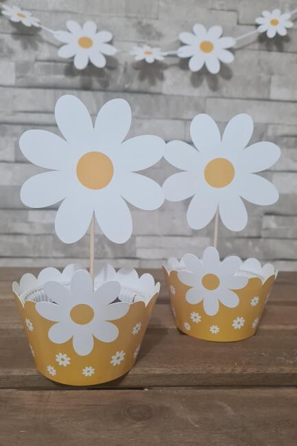 Papatya Konsepti Cupcake Sargısı 10'lu - 5