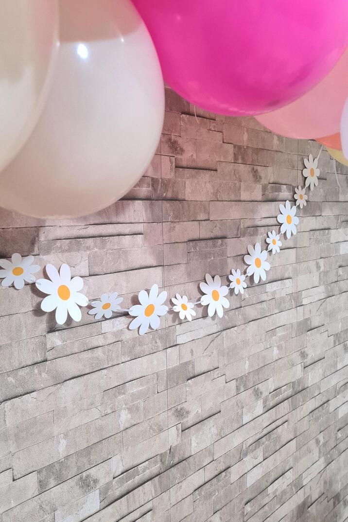 Papatya Şekilli Duvar Süsü Banner Papatya Konsept - 1