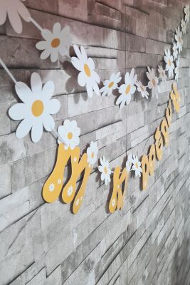 Papatya Tema 2li Set Banner İyi Ki Doğdun Papatya Konsept Duvar Süsü - 3
