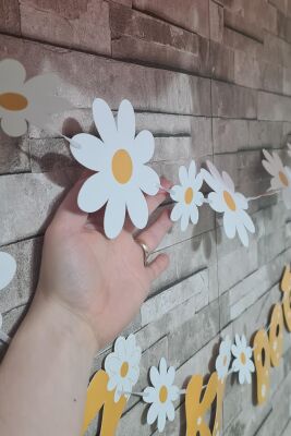 Papatya Tema 2li Set Banner İyi Ki Doğdun Papatya Konsept Duvar Süsü - 4