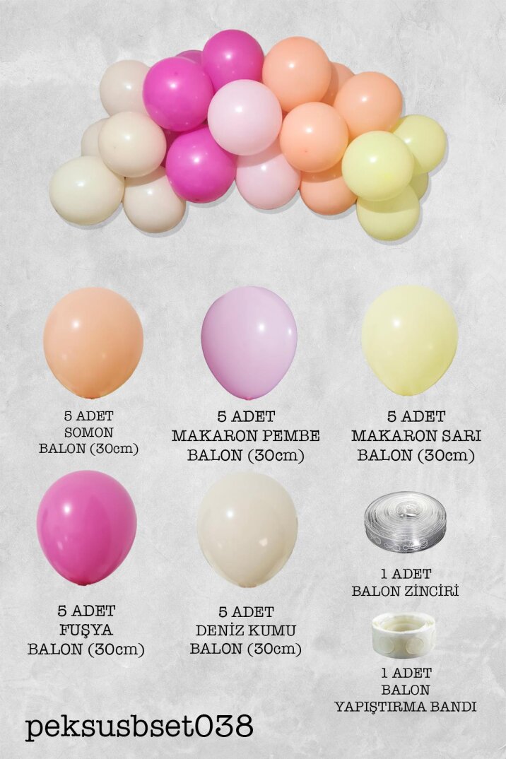 Papatya Tema Balon Zinciri Mini 27 Parça - 2