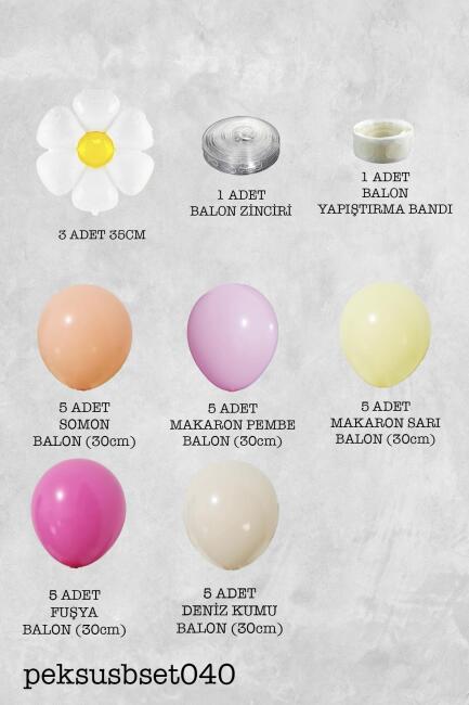 Papatya Tema Balon Zinciri Papatya Doğum Günü Balon Seti 30 Parça - 2