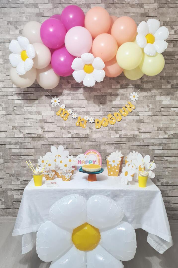 Papatya Tema Balon Zinciri Papatya Doğum Günü Balon Seti 30 Parça - 5