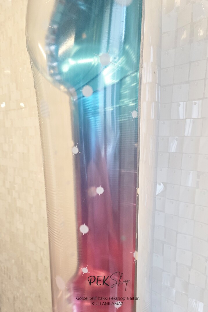 Parıltılı Gökkuşağı Rakam Folyo Balon 40inç - 3