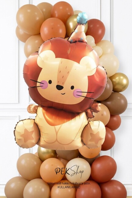 Parti Şapkalı Aslan Folyo Balon - 2
