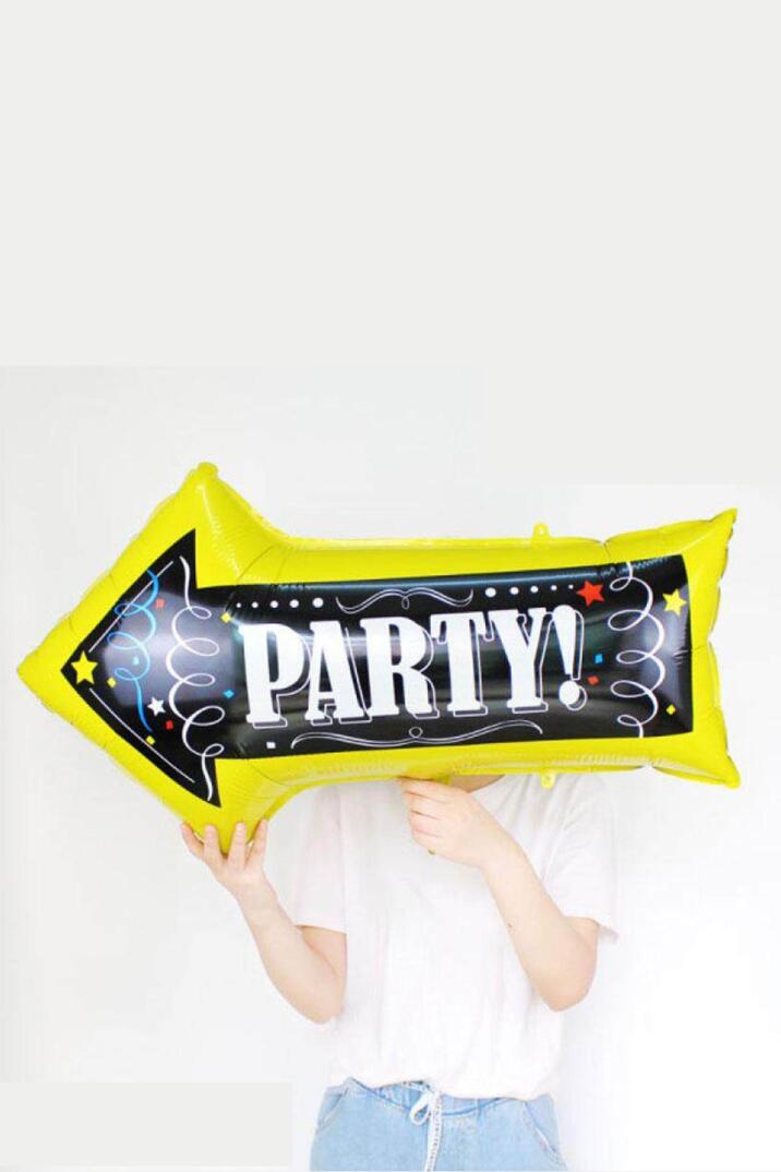 Party Yazılı Ok Şeklinde Parti Balonu Doğum Günü Parti Balonu - 1