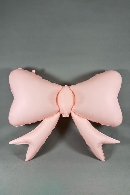 Pastel Pembe Fiyonk Folyo Balon 60x80 Pembe Fiyonk Kurdele Folyo Balon - 3