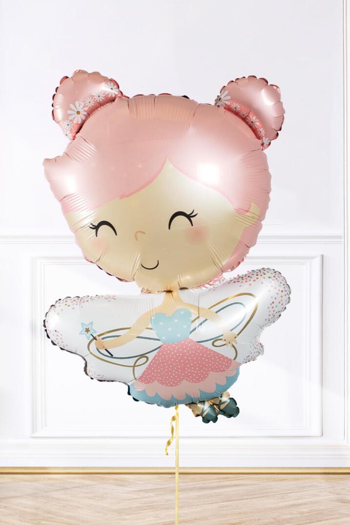 Pastel Renkler Peri Kızı Folyo Balon Sevimli Peri Kız Balon - 1