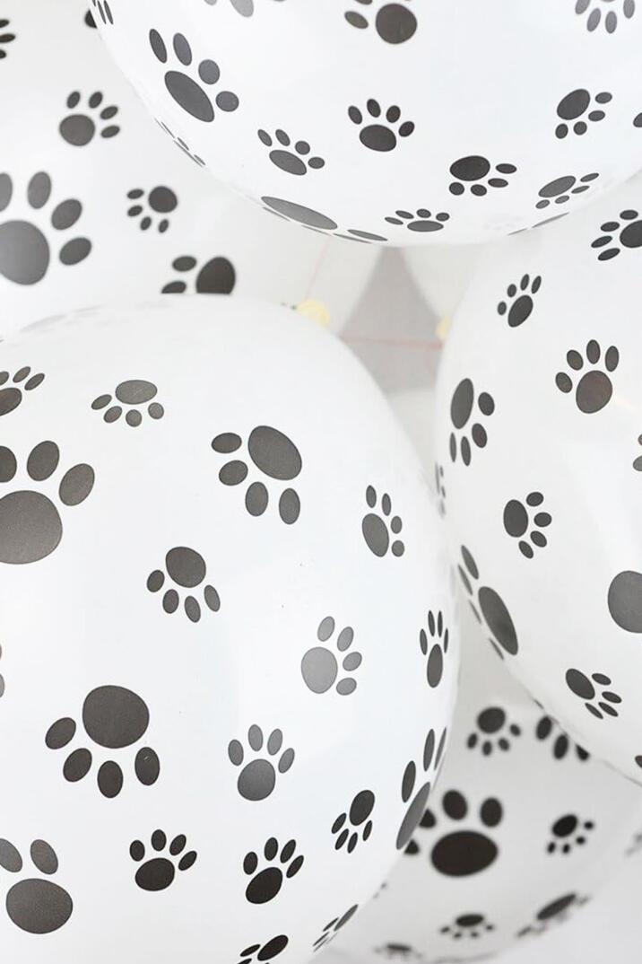 Pati Baskılı Balon Kedi Köpek Pati Şekil Baskılı 12inç Lateks Balon 10lu Paket - 2
