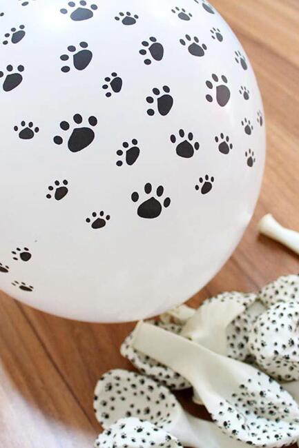 Pati Baskılı Balon Kedi Köpek Pati Şekil Baskılı 12inç Lateks Balon 10lu Paket - 3