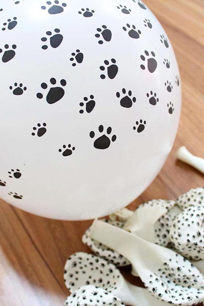 Pati Baskılı Balon Kedi Köpek Pati Şekil Baskılı 12inç Lateks Balon 10lu Paket - 3