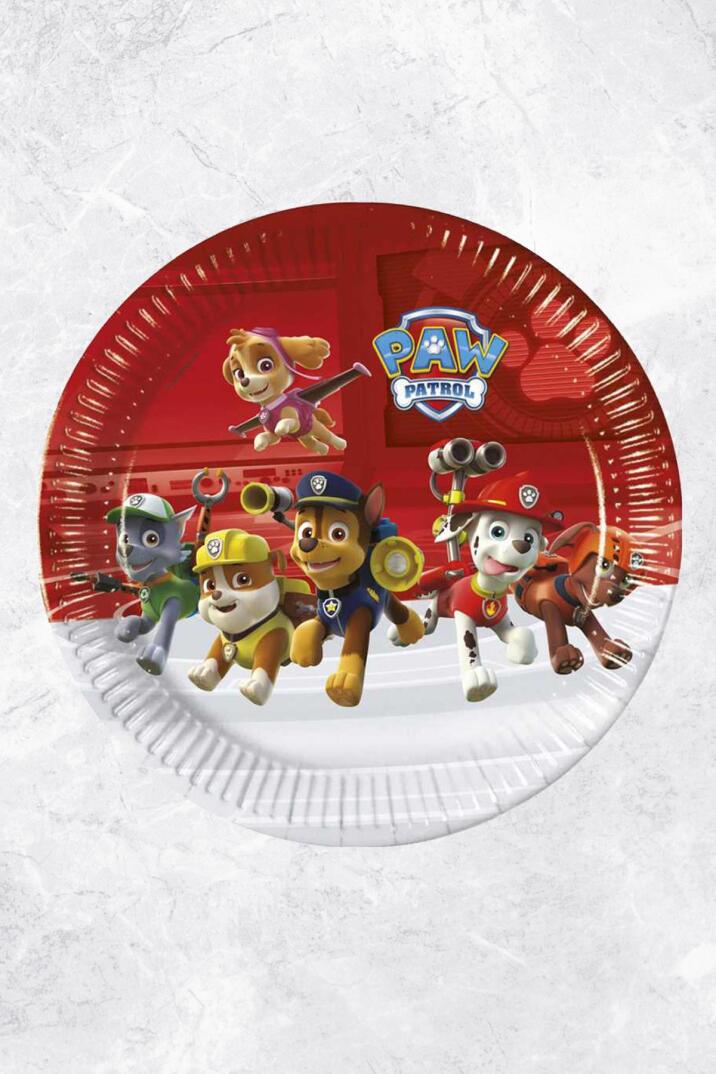 Paw Patrol Konsept Karton Tabak 8 li Paket Lisanlı Paw Patrol Konsept Doğum Günü Tabağı - 1