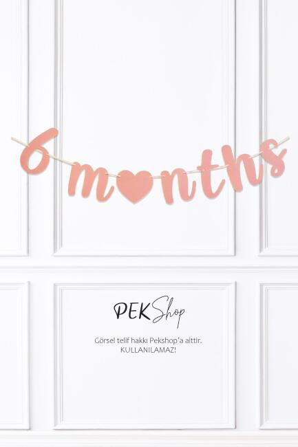 Pembe 6 Months Banner Duvar Süsü 6 Aylık Yarım Yaş Parti Süsleri