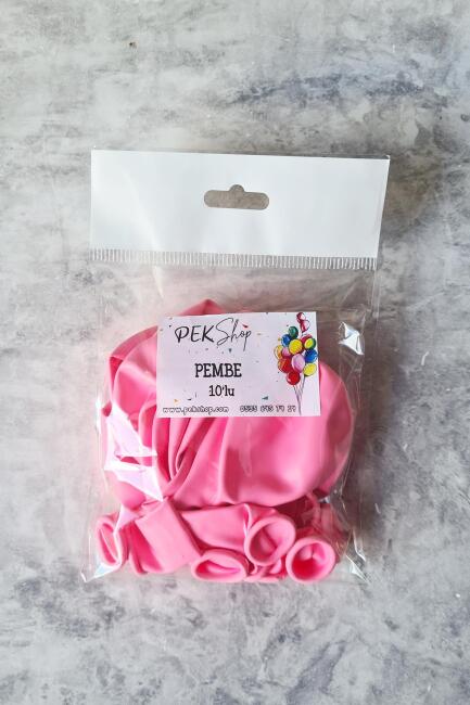 Pembe Balon 10 Adet - 12 inc 30 cm Parti Balonu - 2