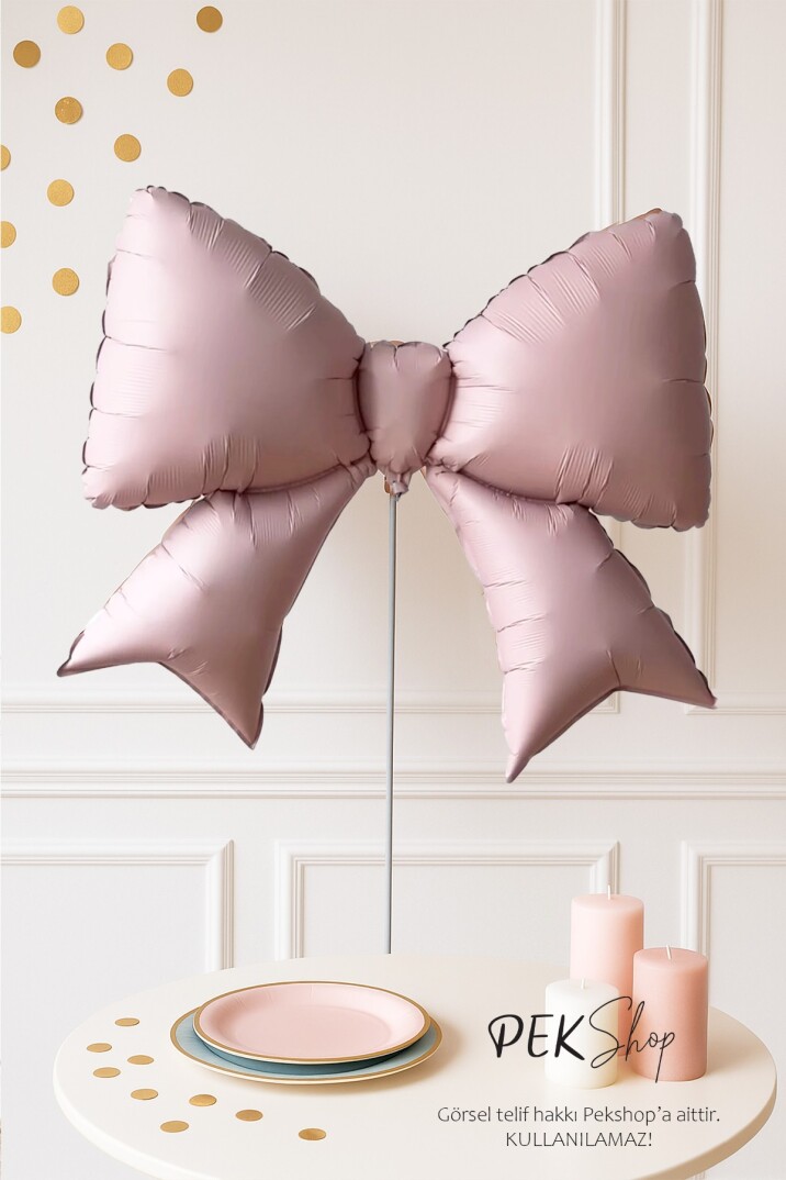 Pembe Büyük Fiyonk Folyo Balon Fiyonk Şekilli Balon - 1