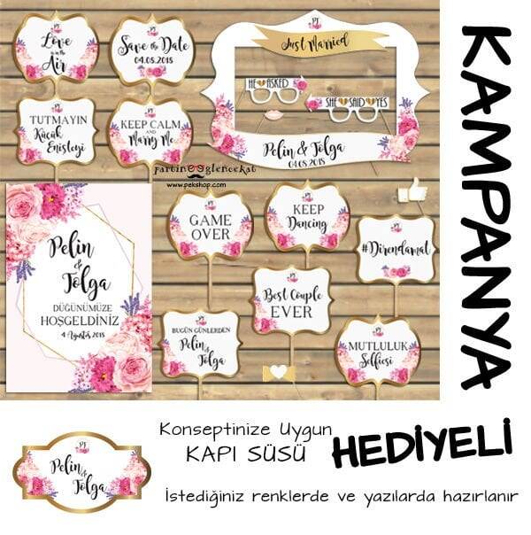 Pembe Çiçekler Gold Konsept 3lü Kampanyalı Paket - 1