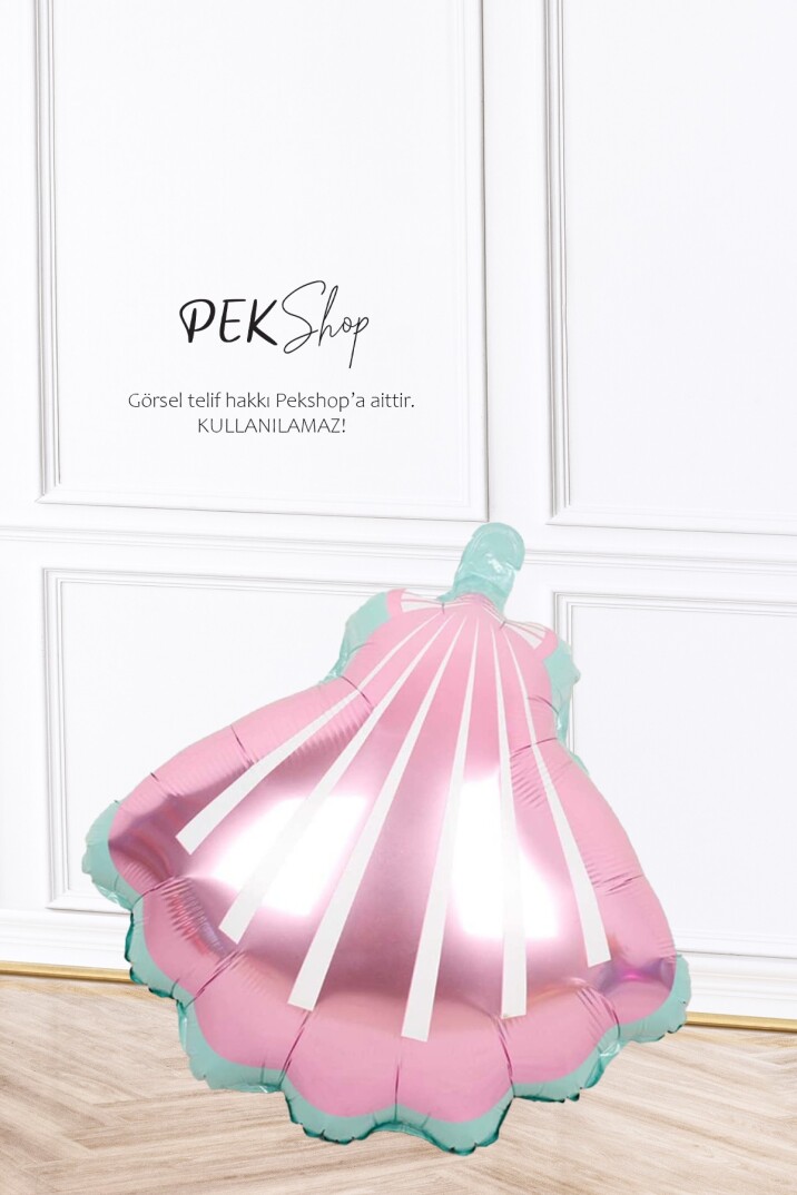 Pembe Deniz Kabuğu Folyo Balon Deniz Kızı Tema Doğum Günü İstiridye Balon - 2