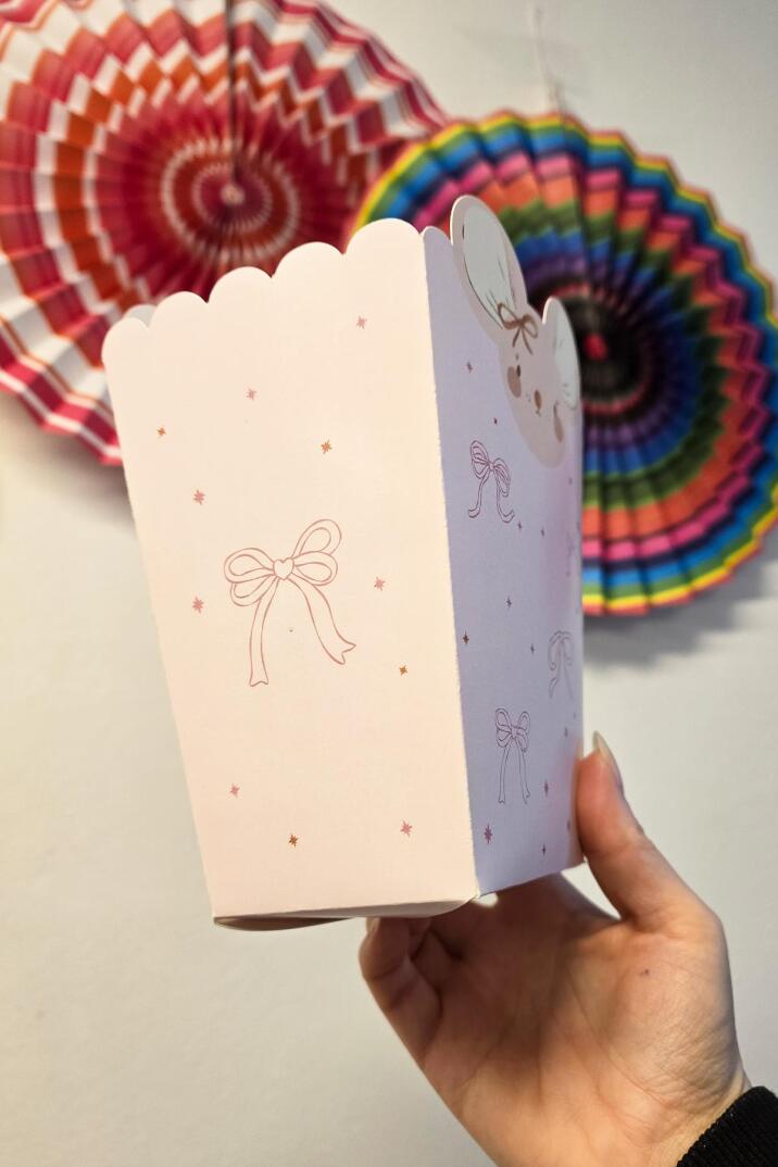 Pembe Fare Konsept Popcorn Kutusu 8 Li Özel Üretim Mısır Kutusu 8 Adet - 3