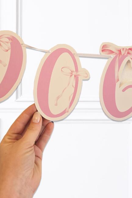 Pembe Fiyonk İyi Ki Doğdun Banner Doğum Günü Süsü - 2