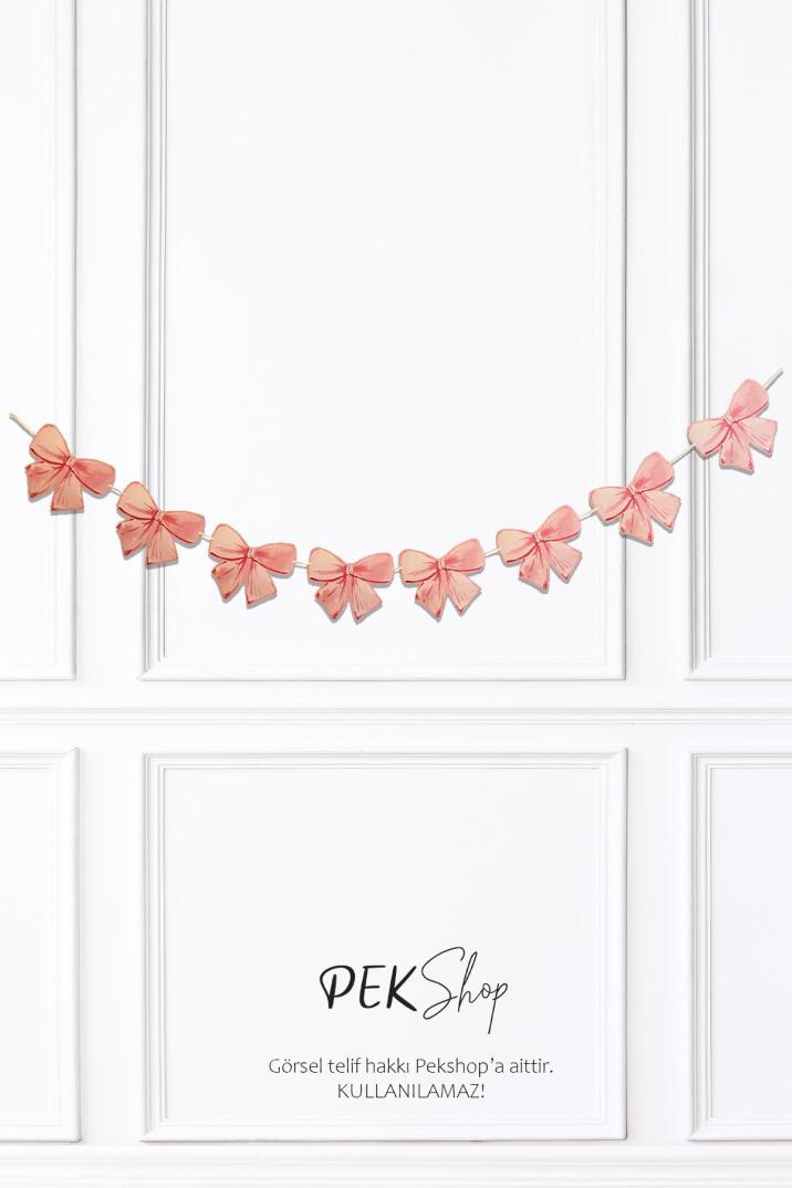 Pembe Fiyonklar Banner Duvar Süsü - 1