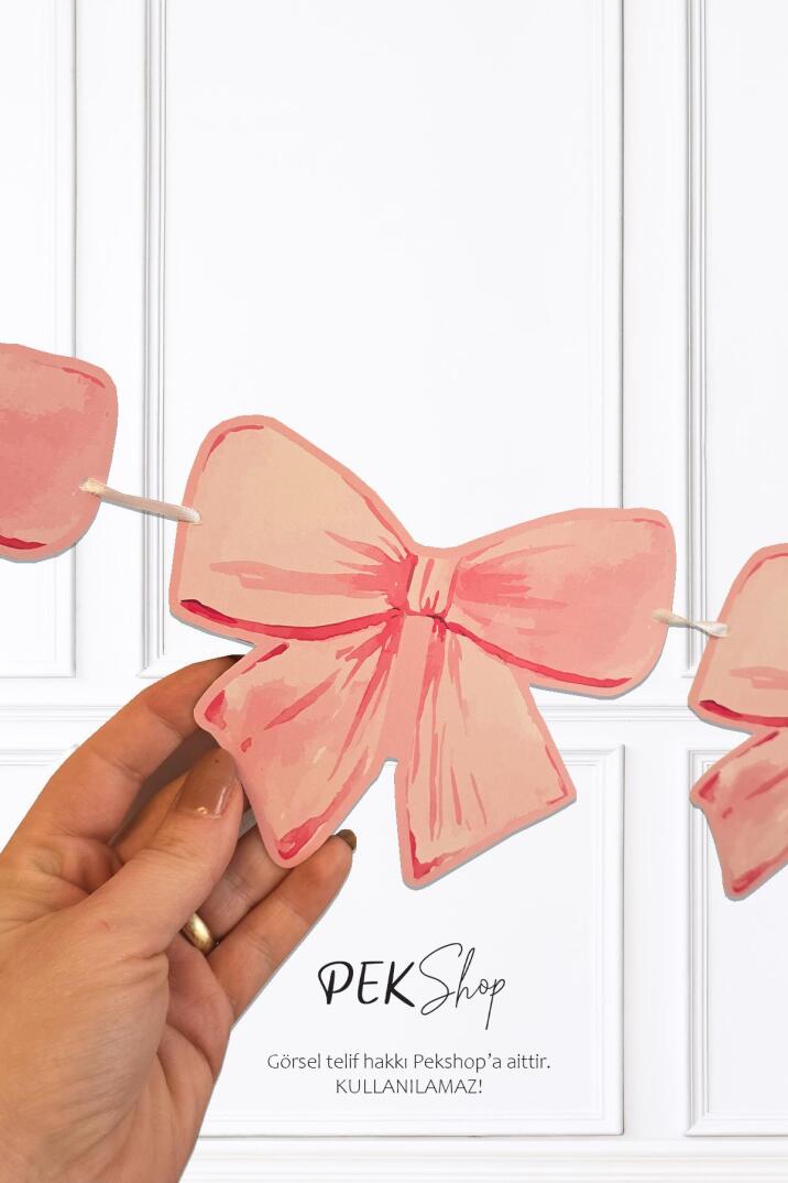 Pembe Fiyonklar Banner Duvar Süsü - 3