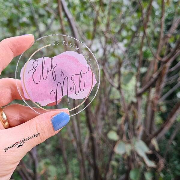 Pembe Gold Konsept Şeffaf Pleksi Magnet - 1