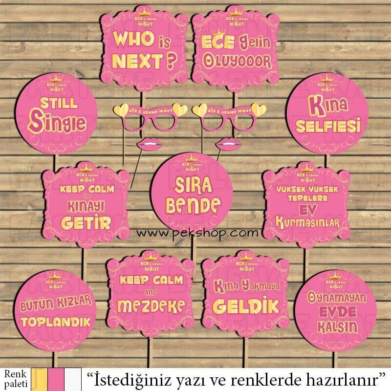 Pembe Gold Kraliçe Konsept Kişiye Özel Konuşma Balonları Seti - 1