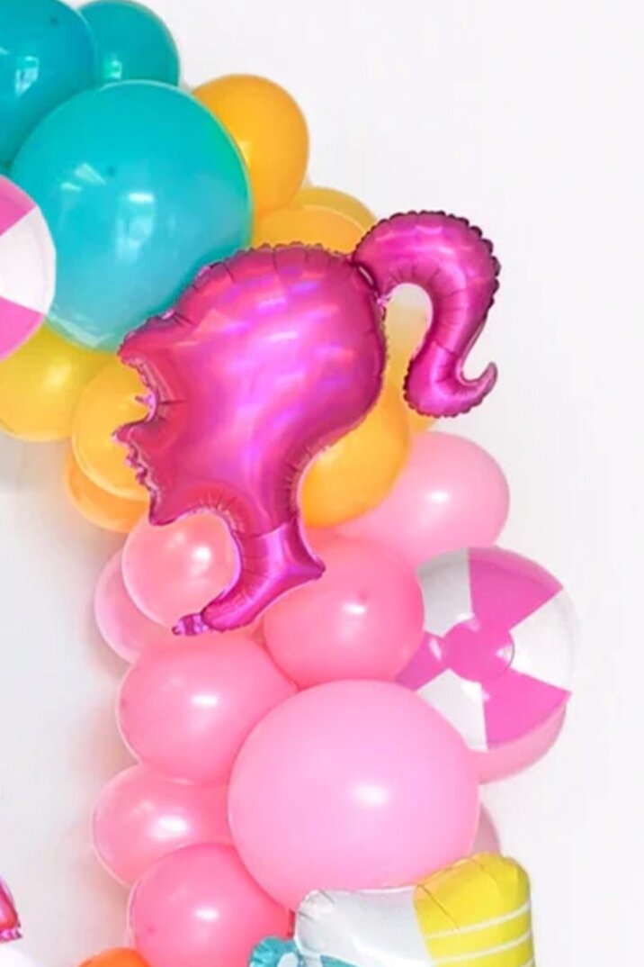 Pembe Kız Kafası Şekilli Folyo Balon 64cm - 2