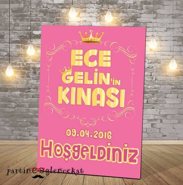 Pembe Kraliçe Konsept Kına Gecesi Panosu - 1