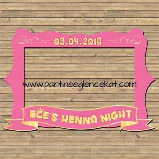 Pembe Kraliçe Konsept Kına Hatıra Fotoğraf Çerçevesi