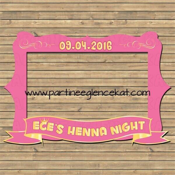 Pembe Kraliçe Konsept Kına Hatıra Fotoğraf Çerçevesi - 1
