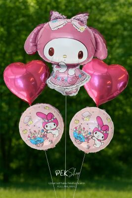 Pembe Kuromi Folyo Balon Seti 5li Kuromi Tema Balonlar - 2