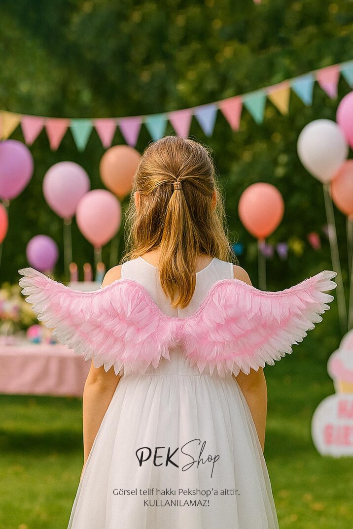 Pembe Melek Kanadı Işıklı Melek Kanatları Giyilebilir - 1