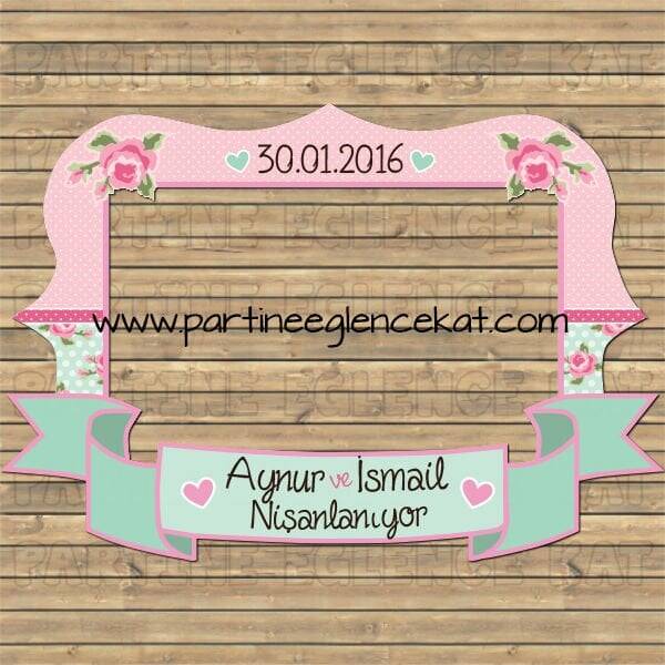 Pembe Mint Yeşili Hatıra Fotoğraf Çerçevesi - 1