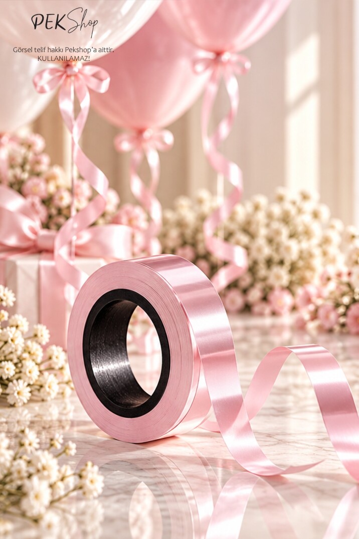 Pembe Rafya Balon İpi - 25 Metre - 1 Adet - 2