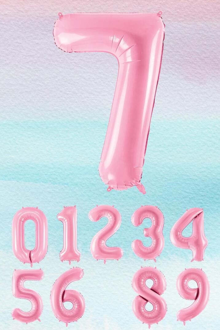 Pembe Rakam Balonlar 75cm Dev Uçan Sayı Balon - 8