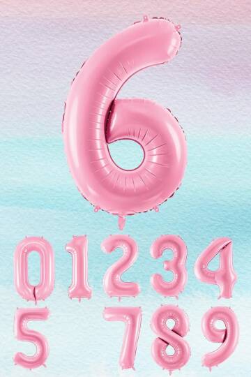 Pembe Rakam Balonlar 75cm Dev Uçan Sayı Balon - 7