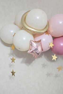 Pembe Uzay Konsept Balon Zinciri Seti - 3