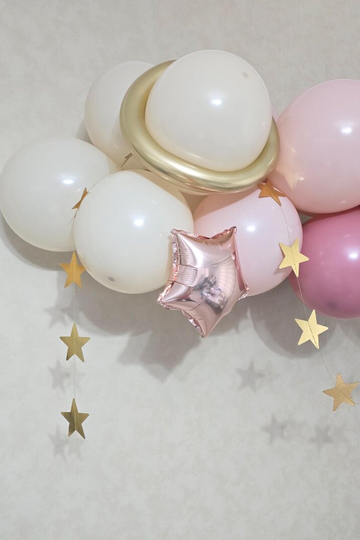 Pembe Uzay Konsept Balon Zinciri Seti - 3