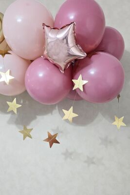 Pembe Uzay Konsept Balon Zinciri Seti - 4