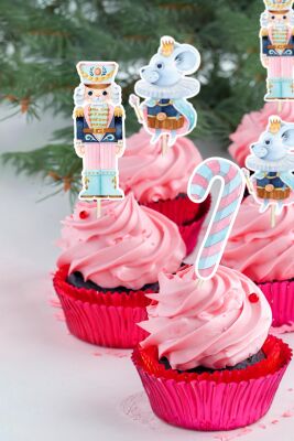 Pembeli Kurşun Askerler Nutcracker Yılbaşı Yeni Yıl Kürdan Süsleri Cupcake Süsleri Lüks Büyük Boy 10lu Paket - 1