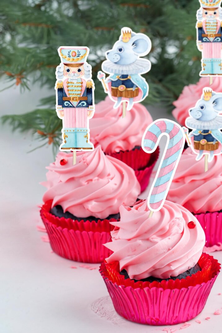 Pembeli Kurşun Askerler Nutcracker Yılbaşı Yeni Yıl Kürdan Süsleri Cupcake Süsleri Lüks Büyük Boy 10lu Paket - 1
