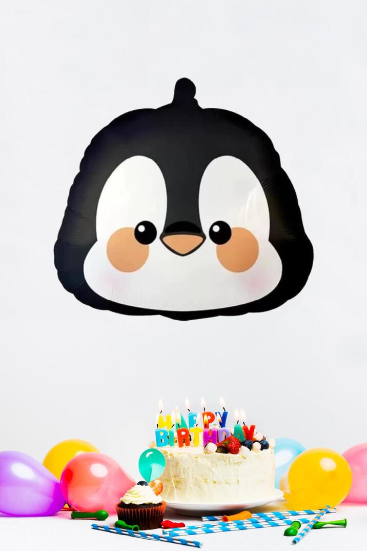 Penguen Kafası Folyo Balon Penguen Balon - 1