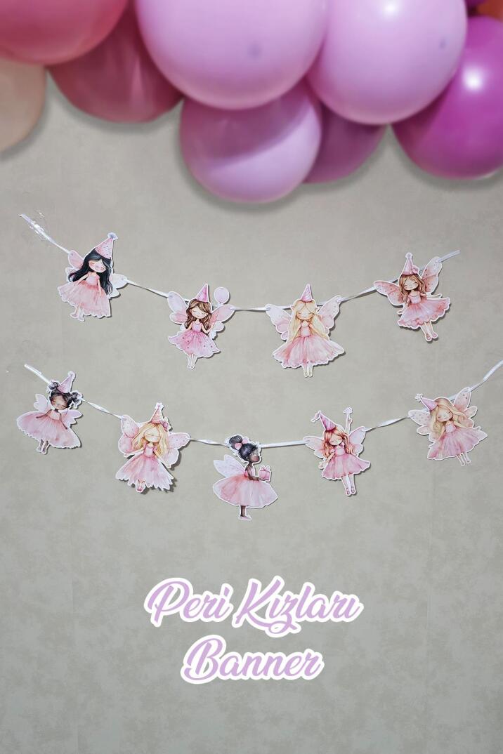 Peri Kızı Tema Banner Peri Kızları Konsept Duvar Süsü - 1