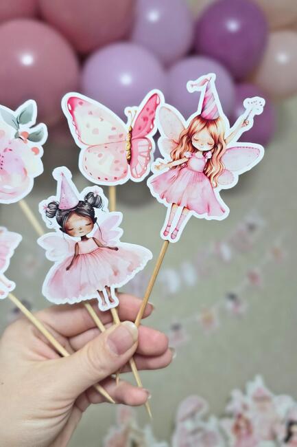 Peri Kızı Tema Kürdan Süsleri Cupcake Süsleri Lüks Büyük Boy 10lu Paket - 2