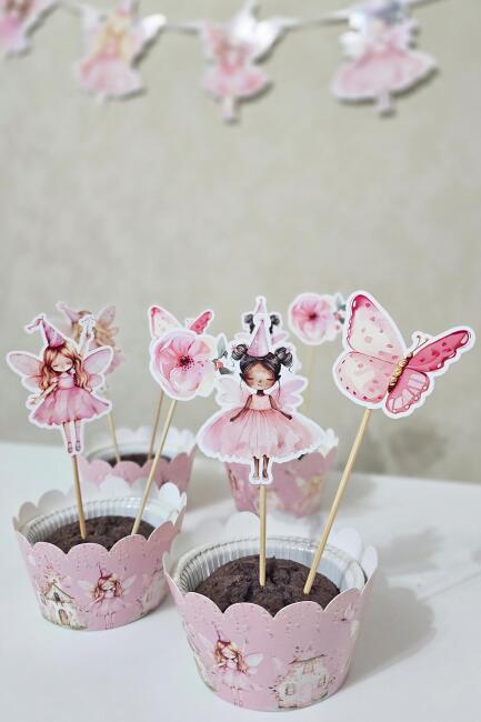 Peri Kızı Tema Kürdan Süsleri Cupcake Süsleri Lüks Büyük Boy 10lu Paket - 3